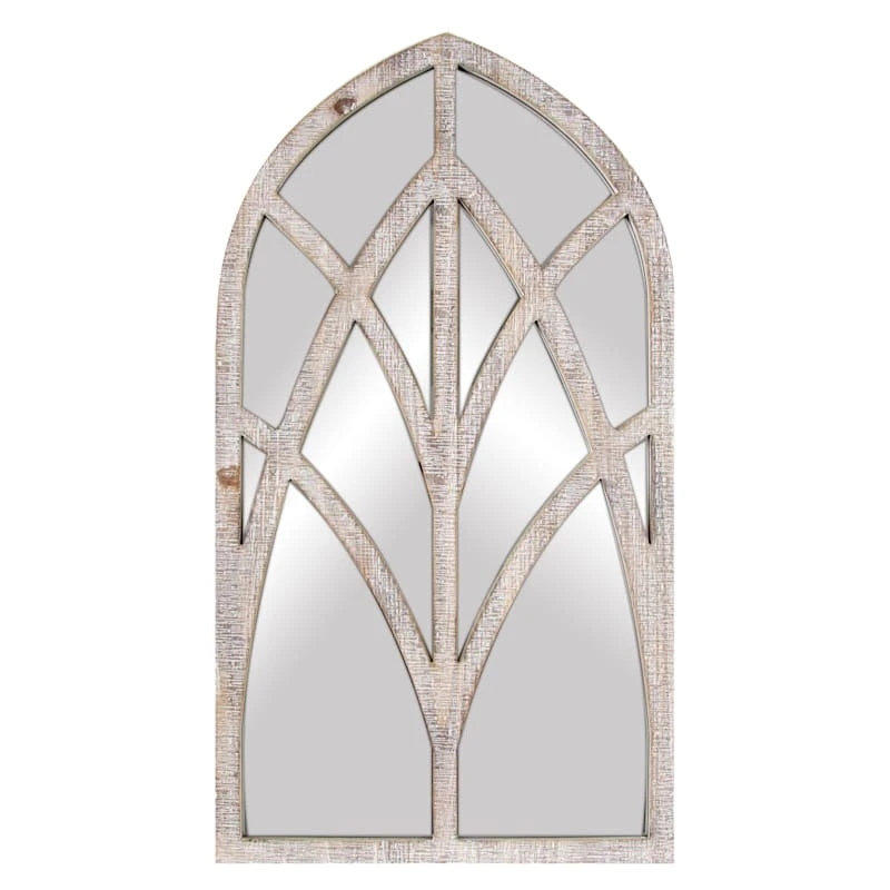 Honeybloom Windowpane Arch Wall Mirror, 20x36