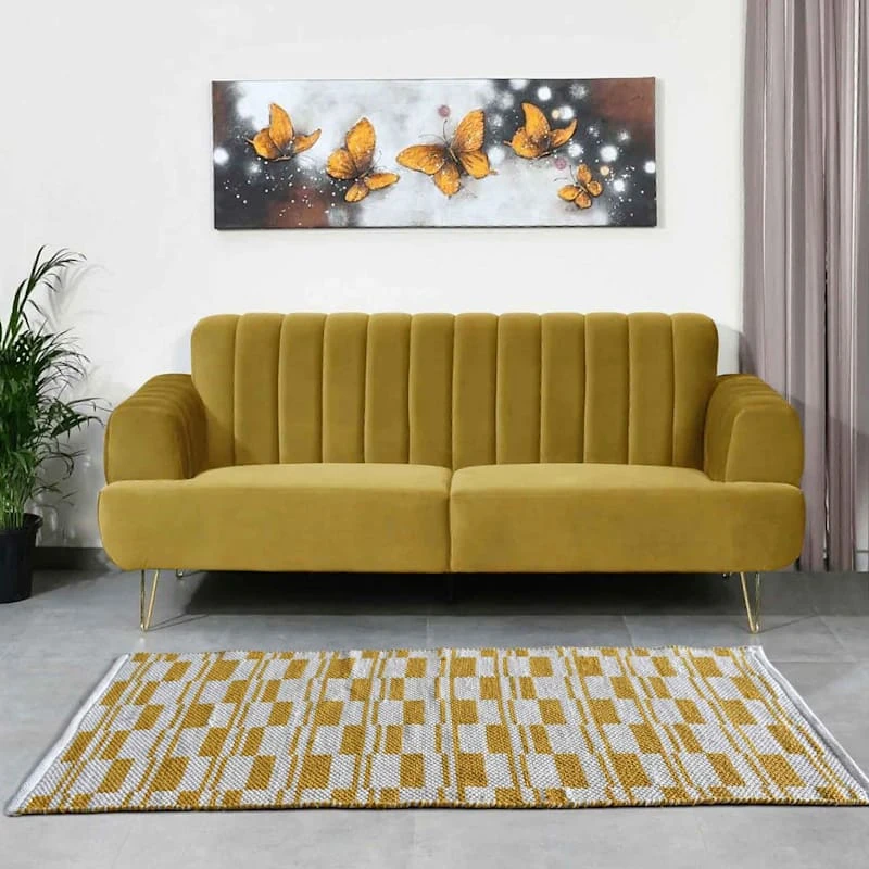 Honeybloom Yellow Broken Stripe Accent Rug, 2x4 - Image 5