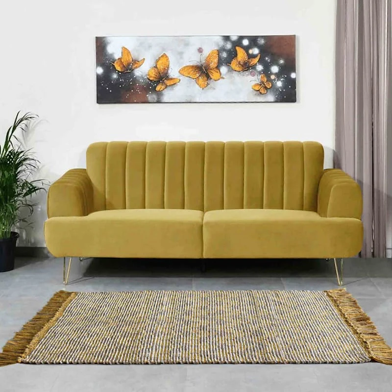Honeybloom Yellow Jute/Chenille Accent Rug, 27x45 - Image 6