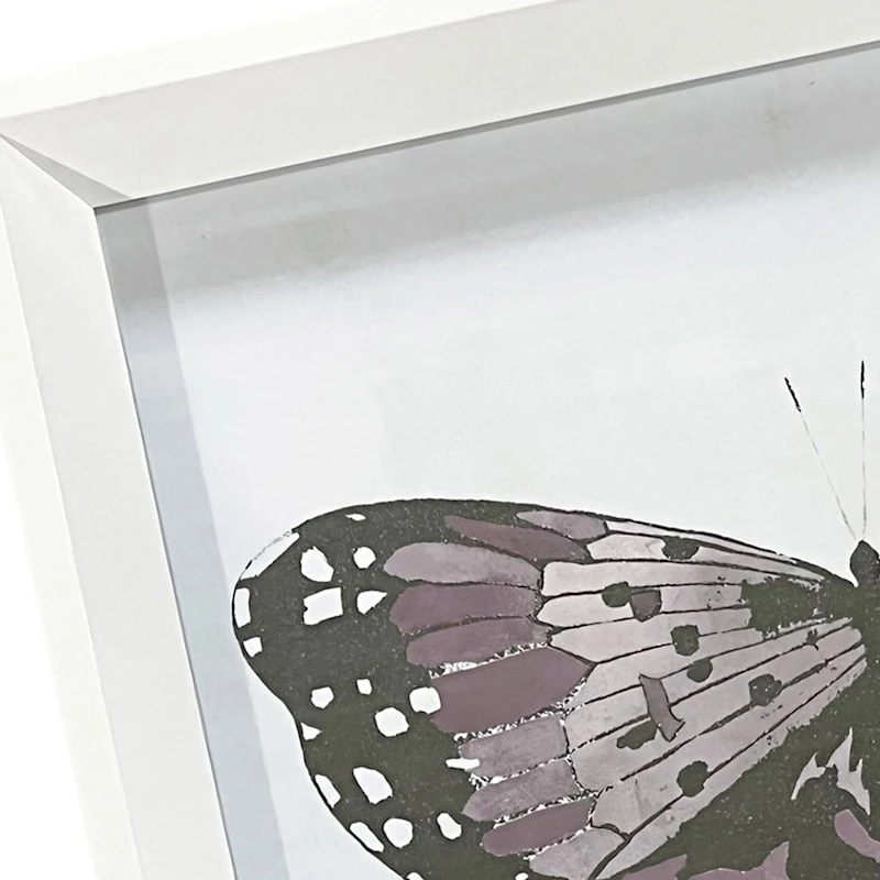 Laila Ali Glass Framed Butterfly Print Wall Art, 13" - Image 2