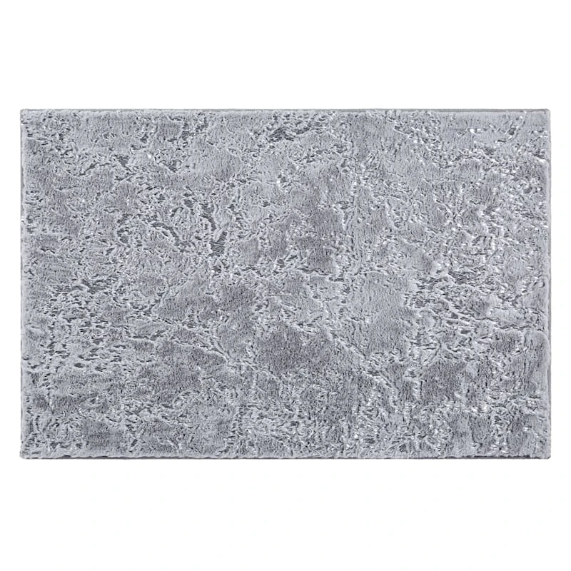 Laila Ali Grey Foiled Faux Fur Accent Rug, 2x3