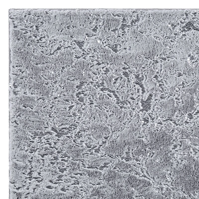 Laila Ali Grey Foiled Faux Fur Accent Rug, 2x3 - Image 2