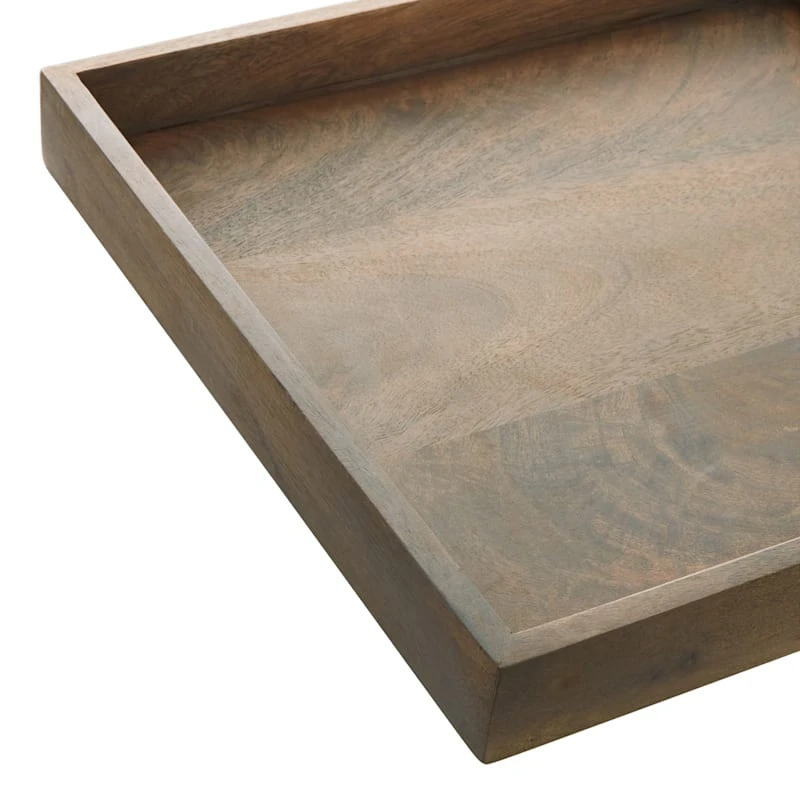 Laila Ali Grey Wood Tray, 12" - Image 2