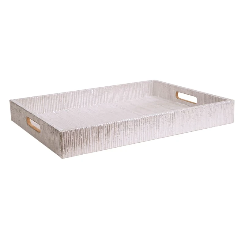 Laila Ali Metallic Seagrass Decorative Tray, Medium