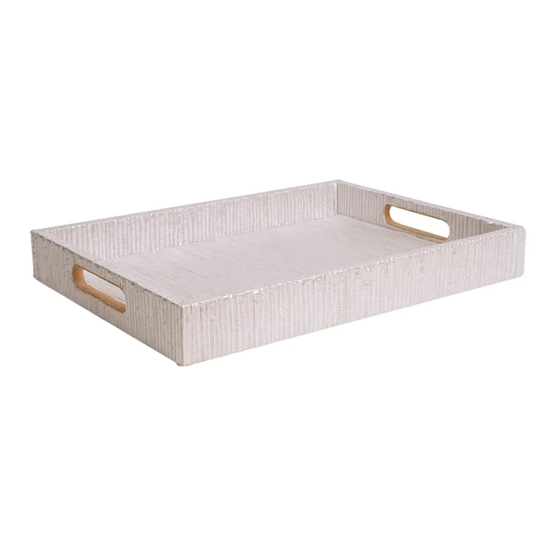Laila Ali Metallic Seagrass Decorative Tray, Small
