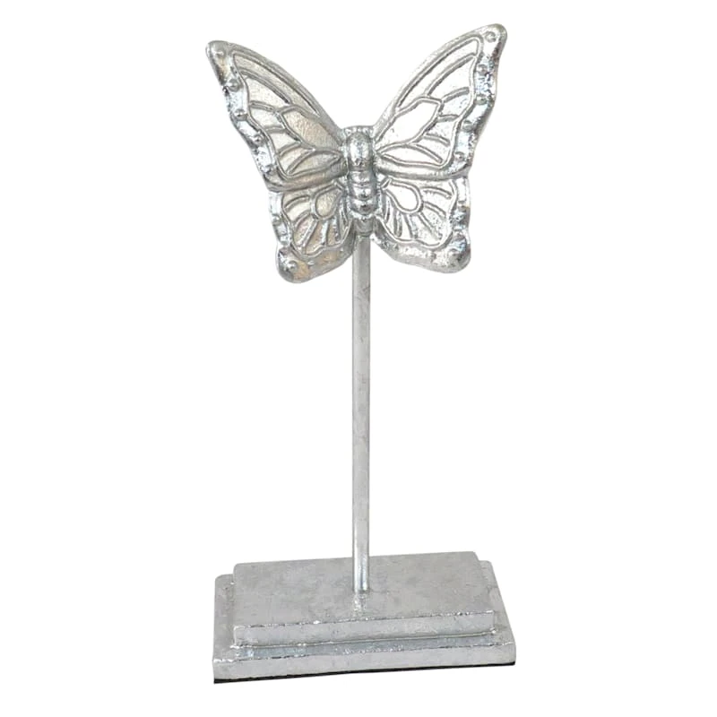 Laila Ali Silver Butterfly On Stand, 10"