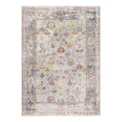 Liverpool Grey Floral Rug, 5x8