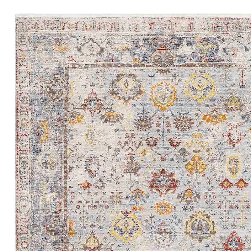 Liverpool Grey Floral Rug, 5x8 - Image 2