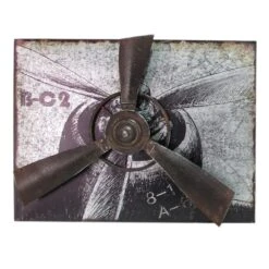 Metal Galvanized Aircraft Wall Art, 24x18