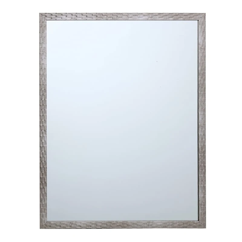 Metallic Woven Textured Framed Wall Mirror, 22x28