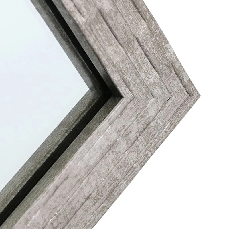 Metallic Woven Textured Framed Wall Mirror, 24x36 - Image 3