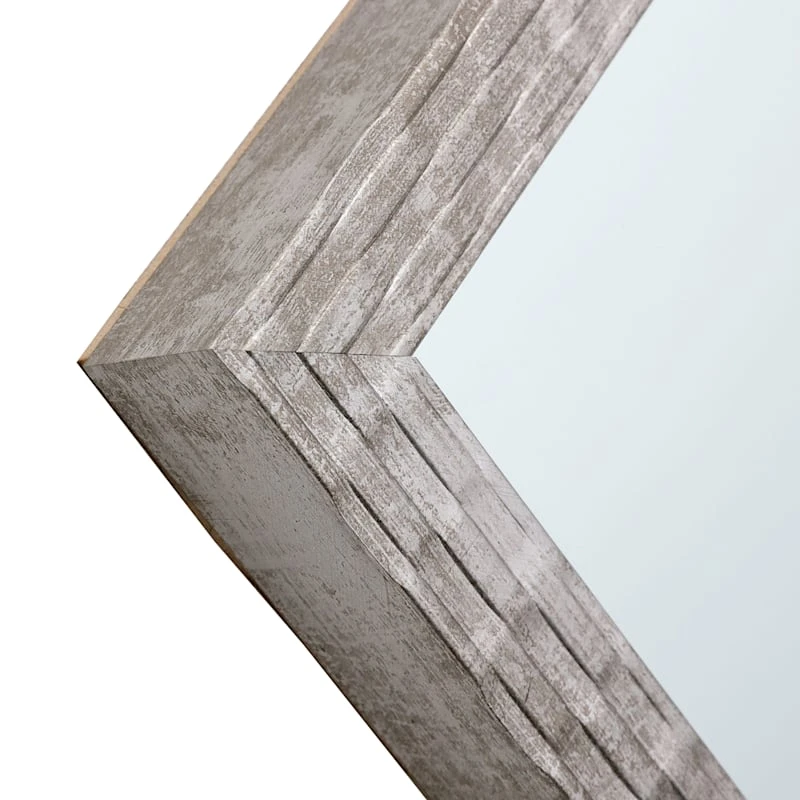 Metallic Woven Textured Framed Wall Mirror, 24x36 - Image 4