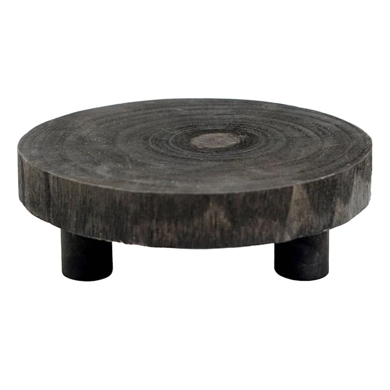 Natural Wood Footed Tray, 8x3