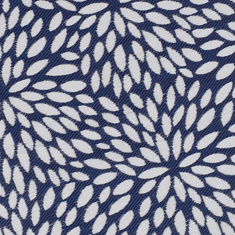 Navy Blue Floral Plastic Outdoor Area Rug, 6x9 - Image 3