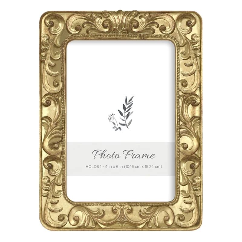 Ornate Gold Tabletop Photo Frame, 4x6