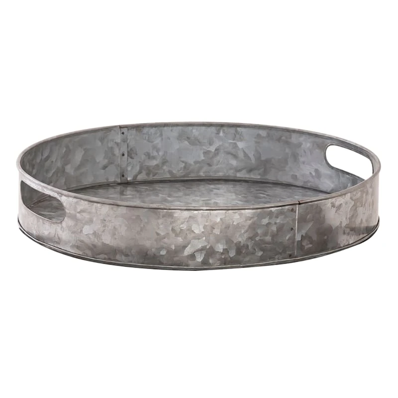 Oval Galvanized Metal Tray, 13x10