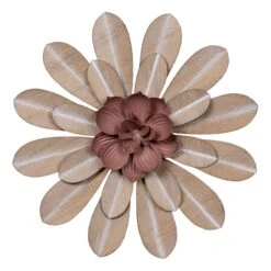 Pink Metal Flower Wall Art, 8"