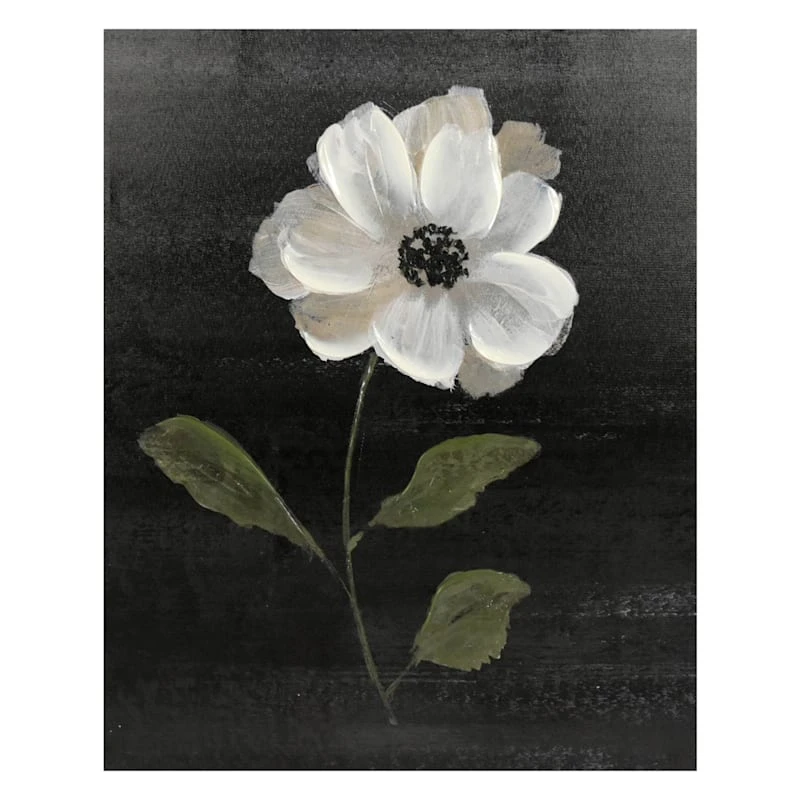 Providence Black Floral Canvas Wall Art, 16x20