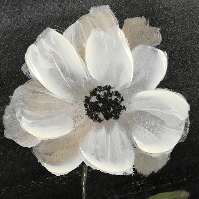 Providence Black Floral Canvas Wall Art, 16x20 - Image 2