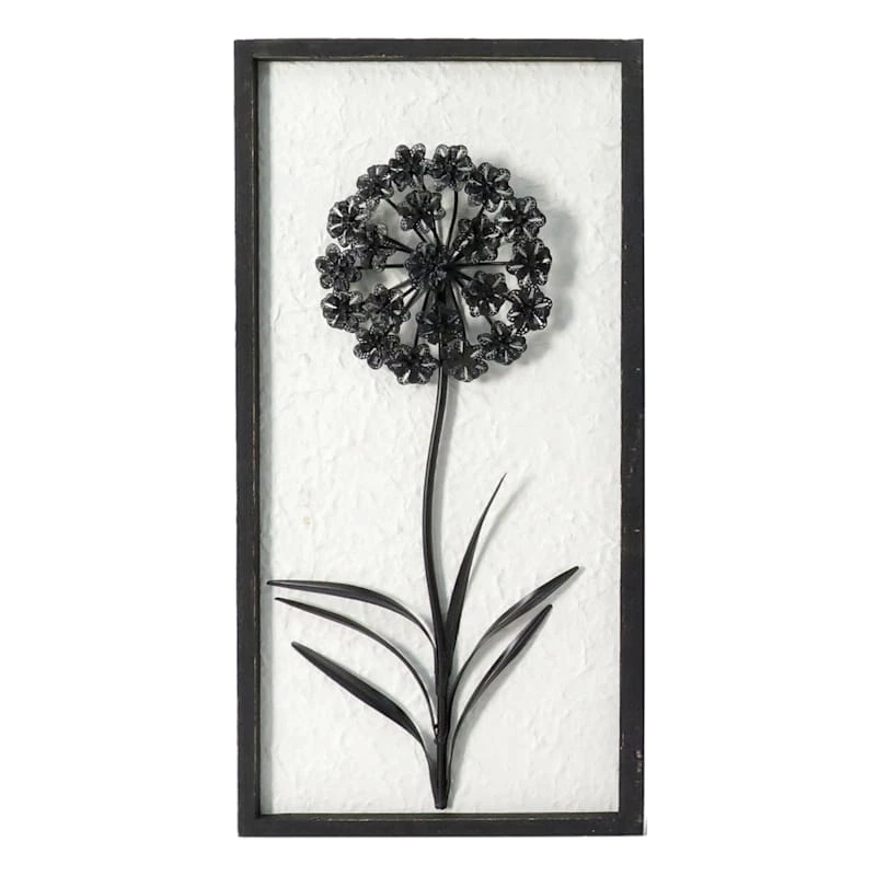 Providence Metal & Wooden Flower Wall Art, 10x19