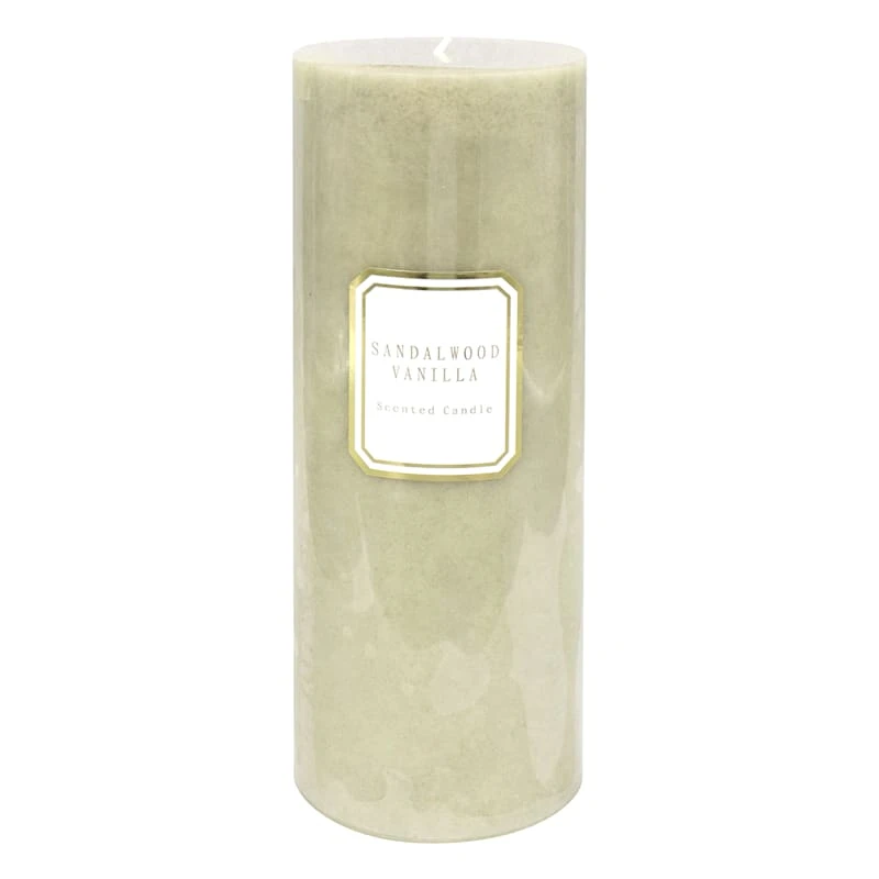 Providence Sandalwood Vanilla Scented Pillar Candle, 4x11