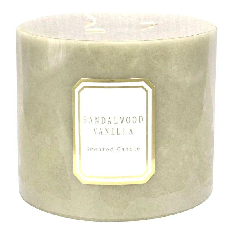 Providence Sandalwood Vanilla Scented Pillar Candle, 6x5