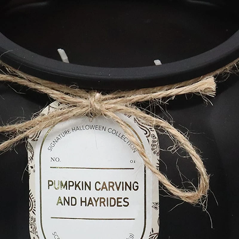 Pumpkin Carving & Hayrides Scented Frosted Glass Jar Candle, 35.8oz - Image 3