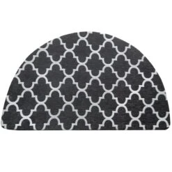 Quatrefoil Grey & Ivory Kitchen Mat, 2x3