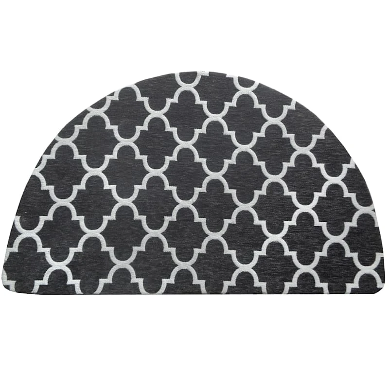 Quatrefoil Grey & Ivory Kitchen Mat, 2x3