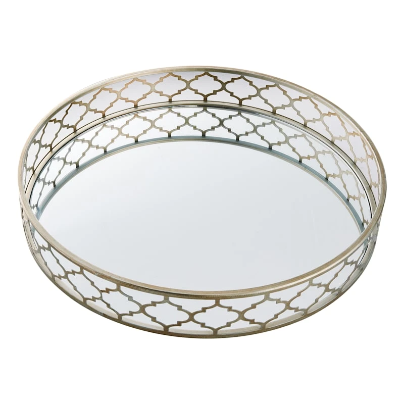 Round Gold Decorative Tray, 20"
