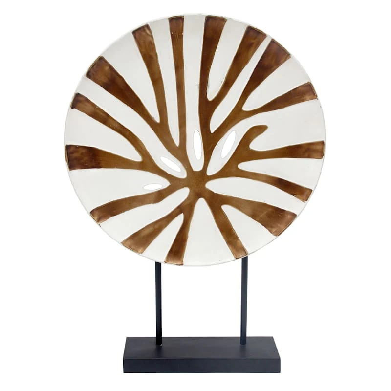 Round Metal Decorative Plate On Stand, 22"