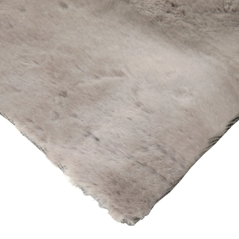 Silver Faux Rabbit Fur Shag Accent Rug, 27x45 - Image 2