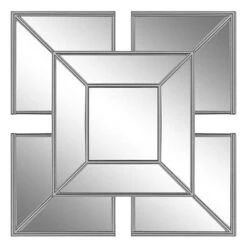 Silver Framed Accent Wall Mirror, 16"