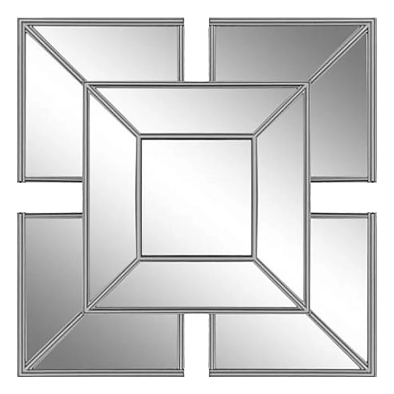 Silver Framed Accent Wall Mirror, 16"