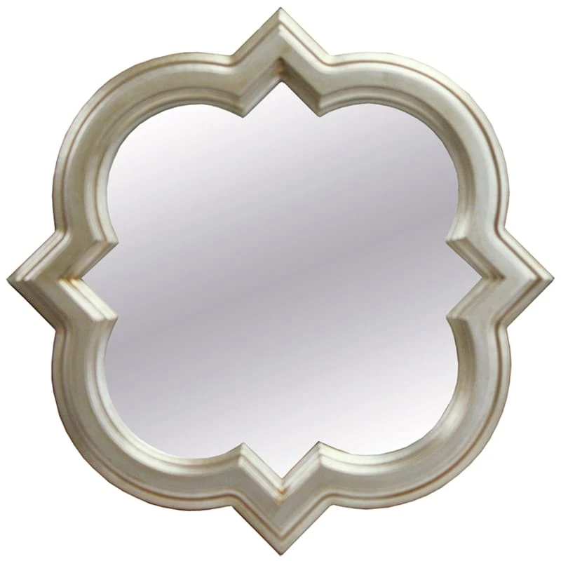 Silver Quatrefoil Wall Mirror, 18"