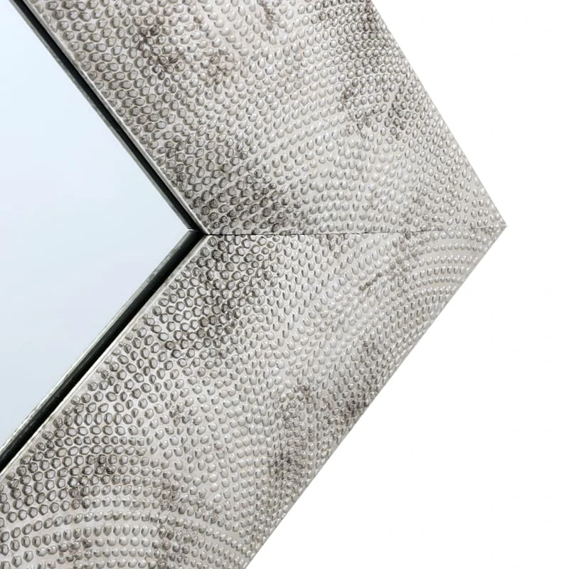 Silver Raised Dots Framed Wall Mirror, 22x28 - Image 3