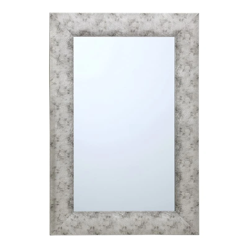 Silver Raised Dots Framed Wall Mirror, 24x36