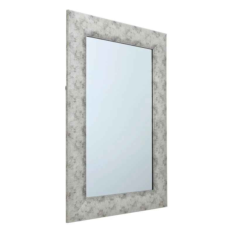 Silver Raised Dots Framed Wall Mirror, 24x36 - Image 2