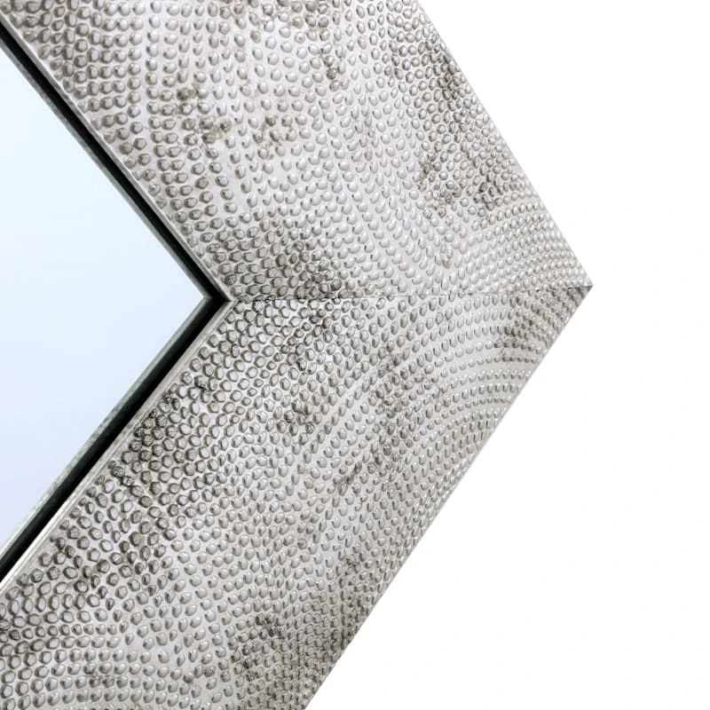 Silver Raised Dots Framed Wall Mirror, 24x36 - Image 3
