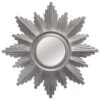 Silver Shiny Polyurethane Sunburst Round Wall Mirror, 26'