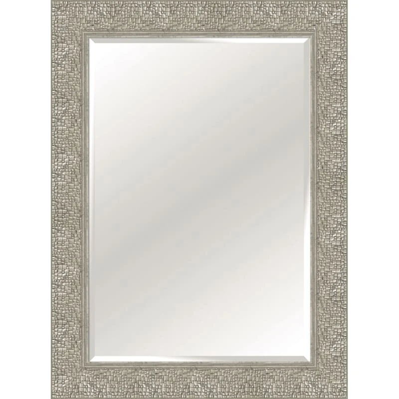 Silver Woven Distressed Wall Mirror, 30x36