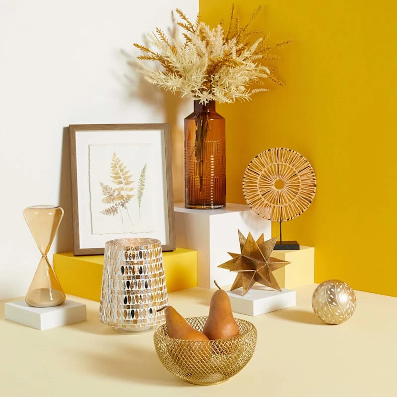 Tan & Black Metal Medallion Figurine, 11.2" - Image 2