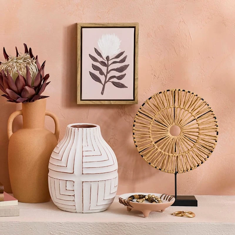 Tan & Black Metal Medallion Figurine, 11.2" - Image 3