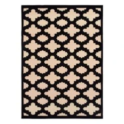 Torino Black Trellis Area Rug, 5x7