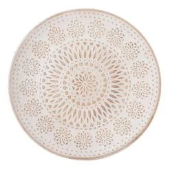 Tracey Boyd Brown Floral Decorative Wood Plate, 16"