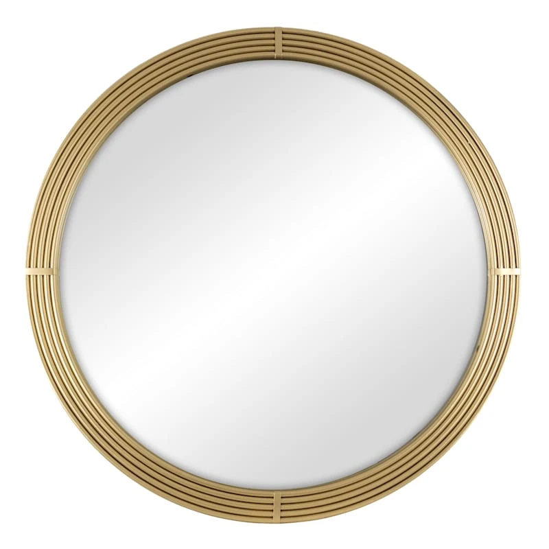 Tracey Boyd Gold Ribbed Wall Mirror, 34"