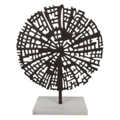 Tracey Boyd Round Brown Iron Table Decor, 15"