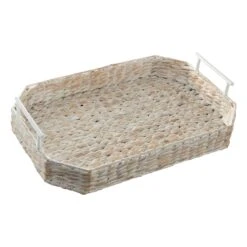 Tracey Boyd Water Hyacinth Decorative Tray, 18"