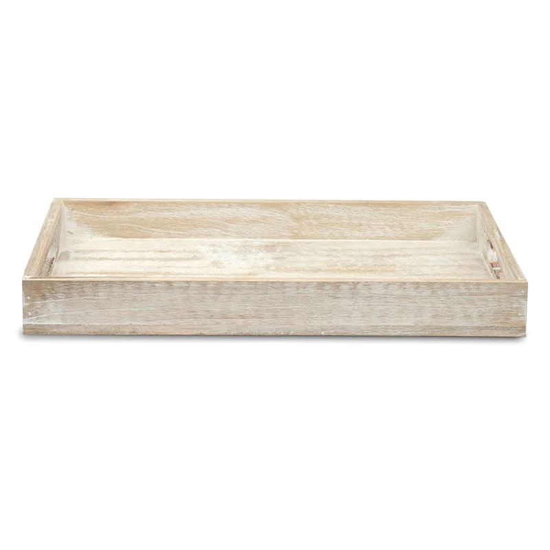 Tracey Boyd White Rustic Wooden Tray, Large - Image 2
