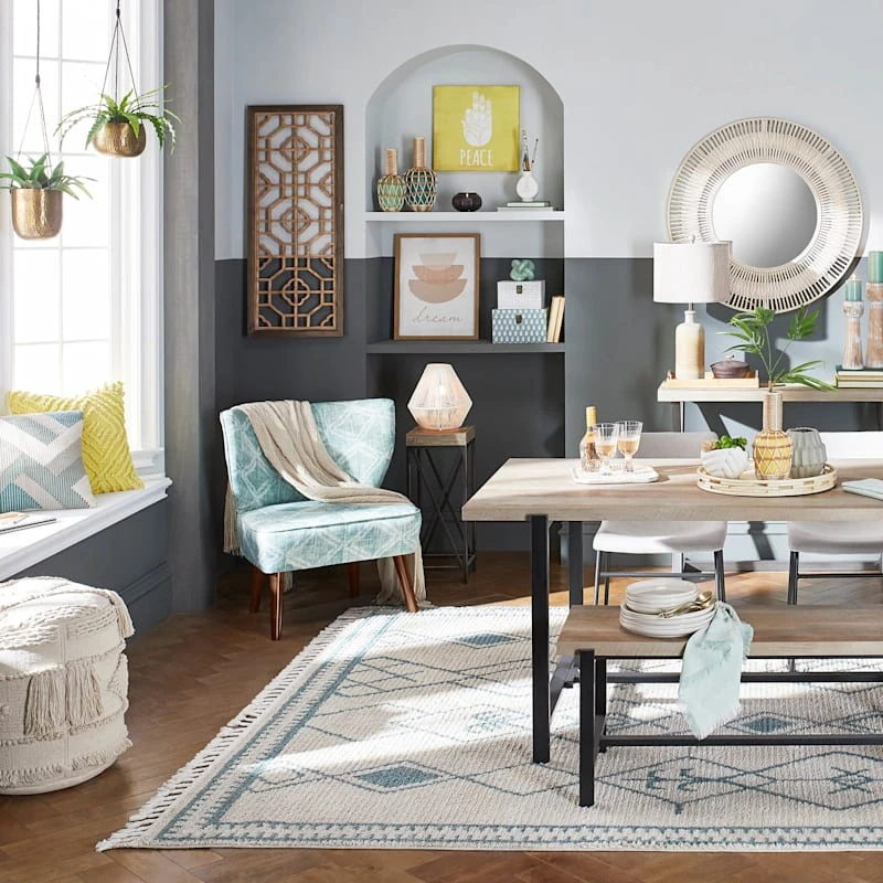 Tracey Boyd Whitewashed Bamboo Round Wall Mirror, 35" - Image 2